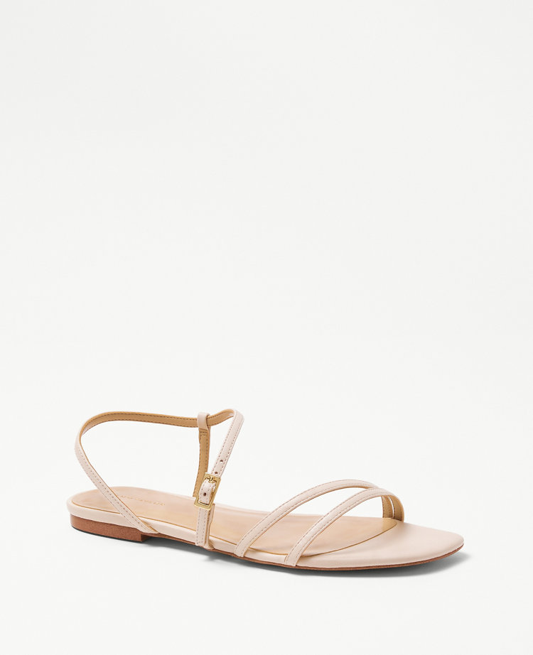 Leather Strappy Flat Sandals | Ann Taylor