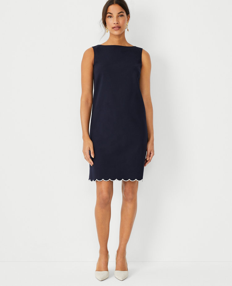 Scalloped Hem Shift Dress