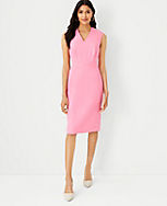 The Double V-Neck Sheath Dress in Linen Blend Twill carousel Product Image 1