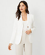 The Two Button Blazer in Herringbone Linen Blend carousel Product Image 3