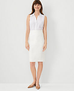Boohoo Eyelet Ruffle Detail Top & Skirt in Ivory White Womens Clothing Suits Skirt suits 