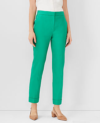 Ann Taylor The High Waist Ankle Pant In Linen Blend In Sweet Clover