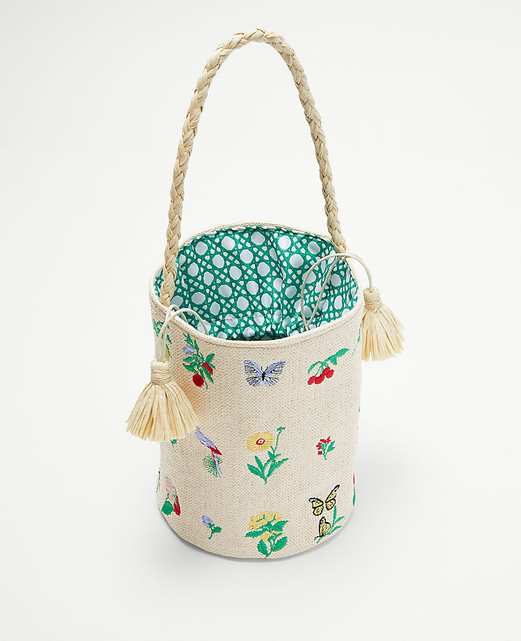 Embroidered Bucket Bag