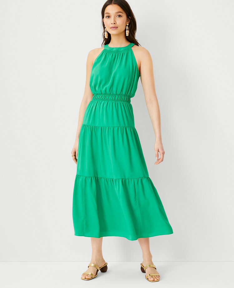 Tiered Halter Maxi Dress