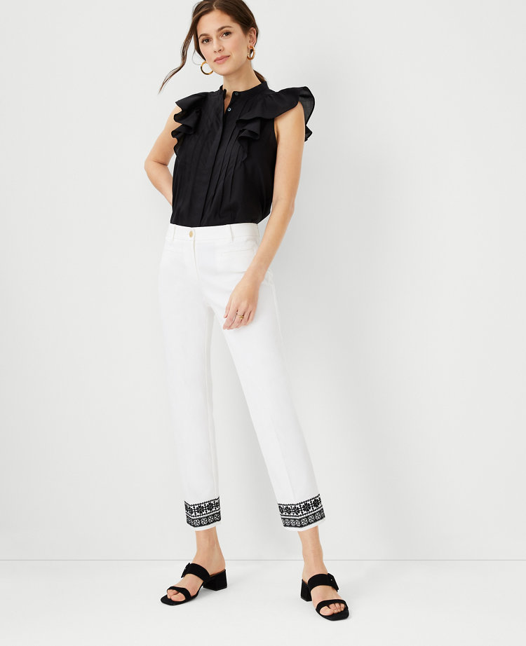 The Embroidered Cotton Crop Pant | Ann 