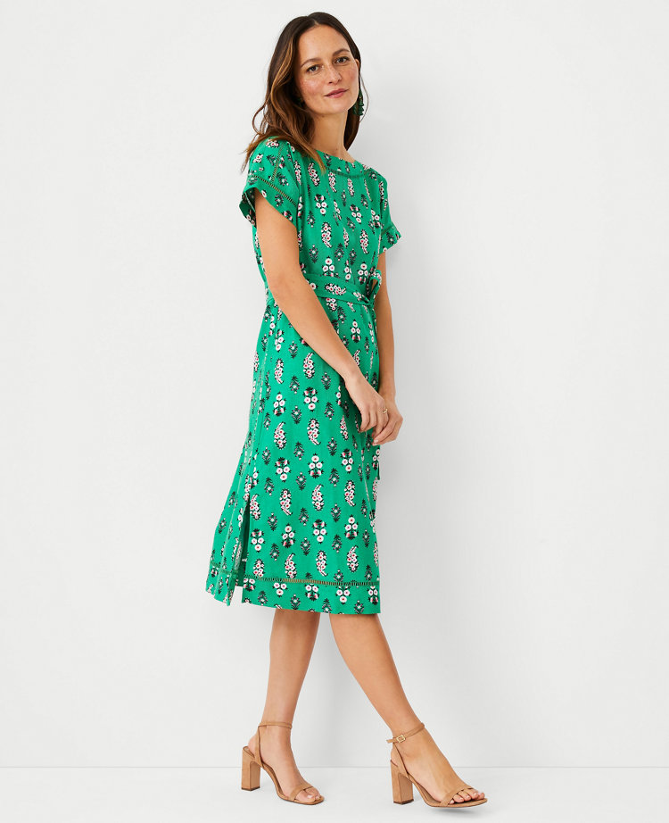 ann taylor green floral dress