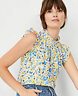 Floral Pleated Ruffle Blouse carousel Product Image 3