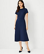 The Petite Midi Flare Dress in Double Knit carousel Product Image 1