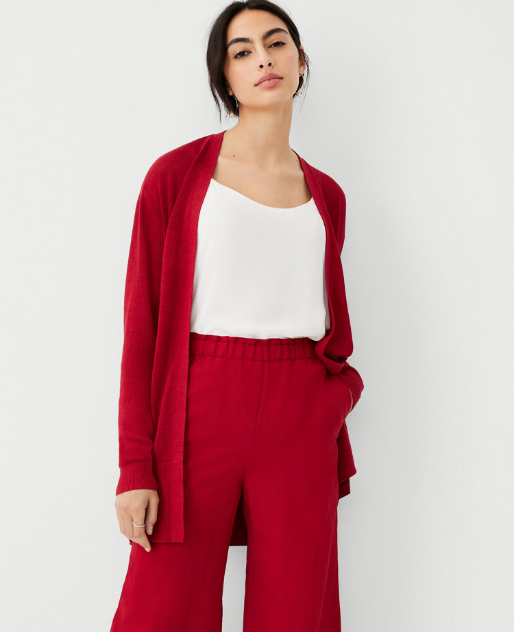 Ann taylor red cardigan best sale