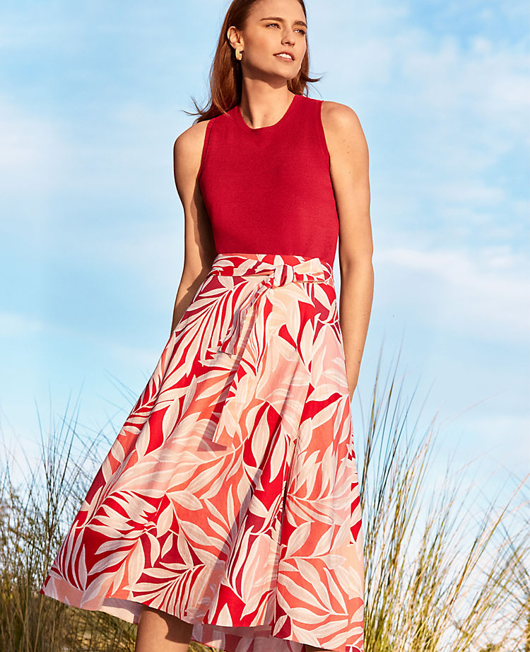 Tropical Sarong Wrap Midi Skirt