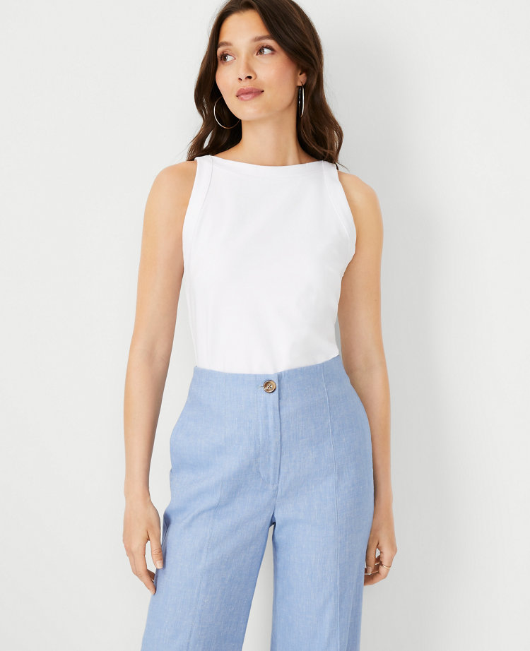 ann taylor white sleeveless top