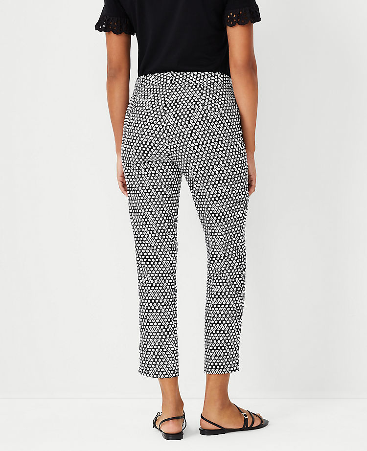 The Petite Dotted Cotton Crop Pant - Curvy Fit