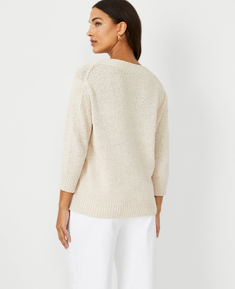 Petite V-Neck Drop Shoulder Sweater carousel Product Image 2