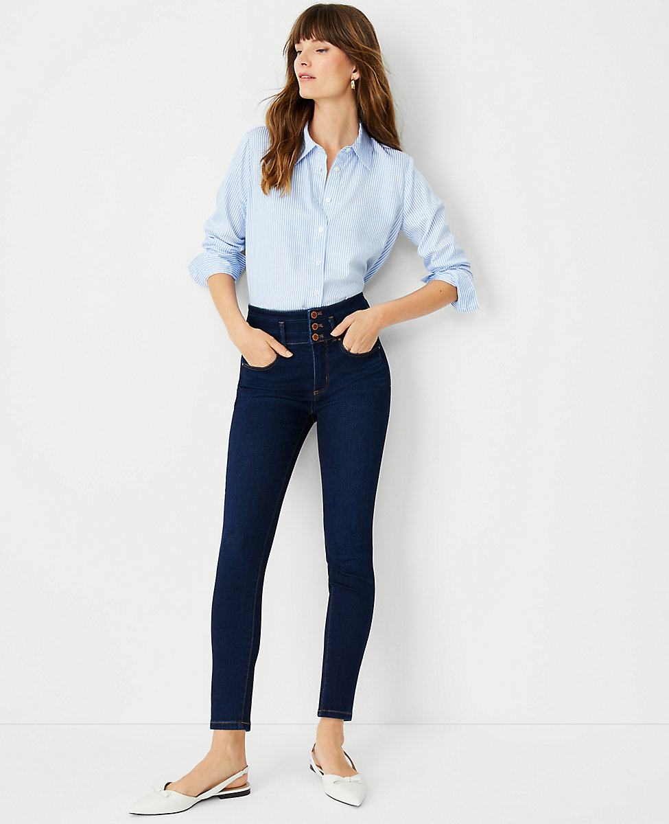 Sculpting Pocket High Rise Skinny Jeans in Royal Rinse Wash