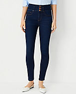 Sculpting Pocket High Rise Skinny Jeans in Royal Rinse Wash carousel Product Image 3