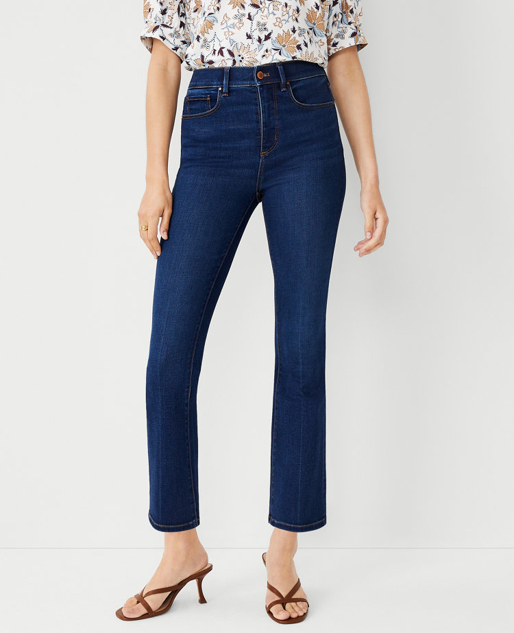 Sculpting Pocket High Rise Boot Crop Jeans in Refined Dark Indigo Wash