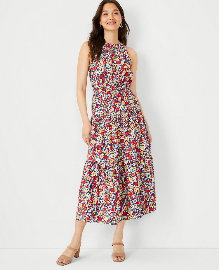 Petite halter maxi outlet dress