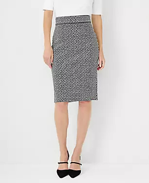 Petite Dotted Hexagon Piped Pencil Skirt carousel Product Image 1