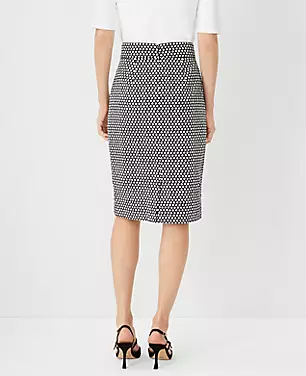 Petite Dotted Hexagon Piped Pencil Skirt carousel Product Image 2