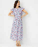 Tall Floral Ruffle Sleeve Maxi Dress carousel Product Image 1