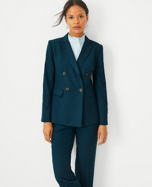 The Double Breasted Long Blazer in Airy Wool Blend | Ann Taylor