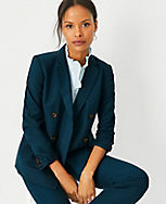 The Double Breasted Long Blazer in Airy Wool Blend carousel Product Image 3