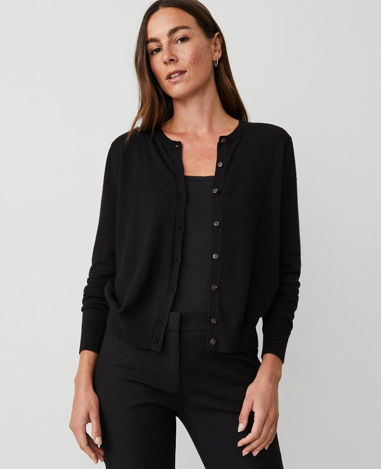 Pamela Scott Slinky Open Longline Cardigan in Black