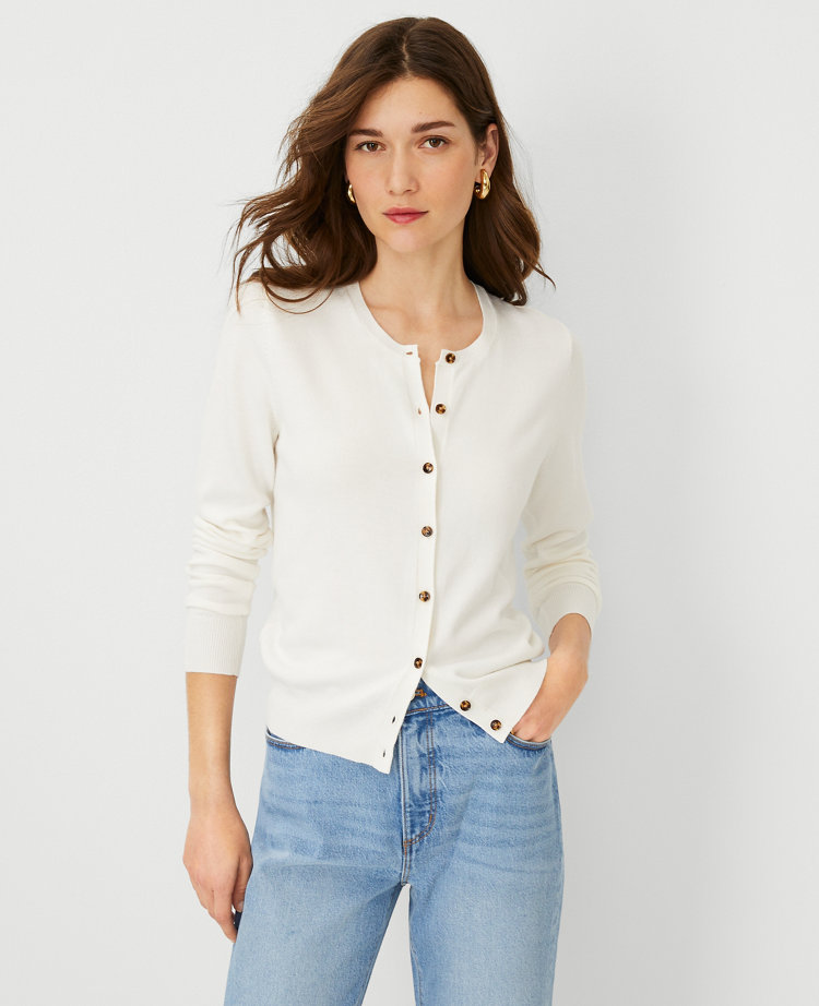 Ann taylor shop white cardigan