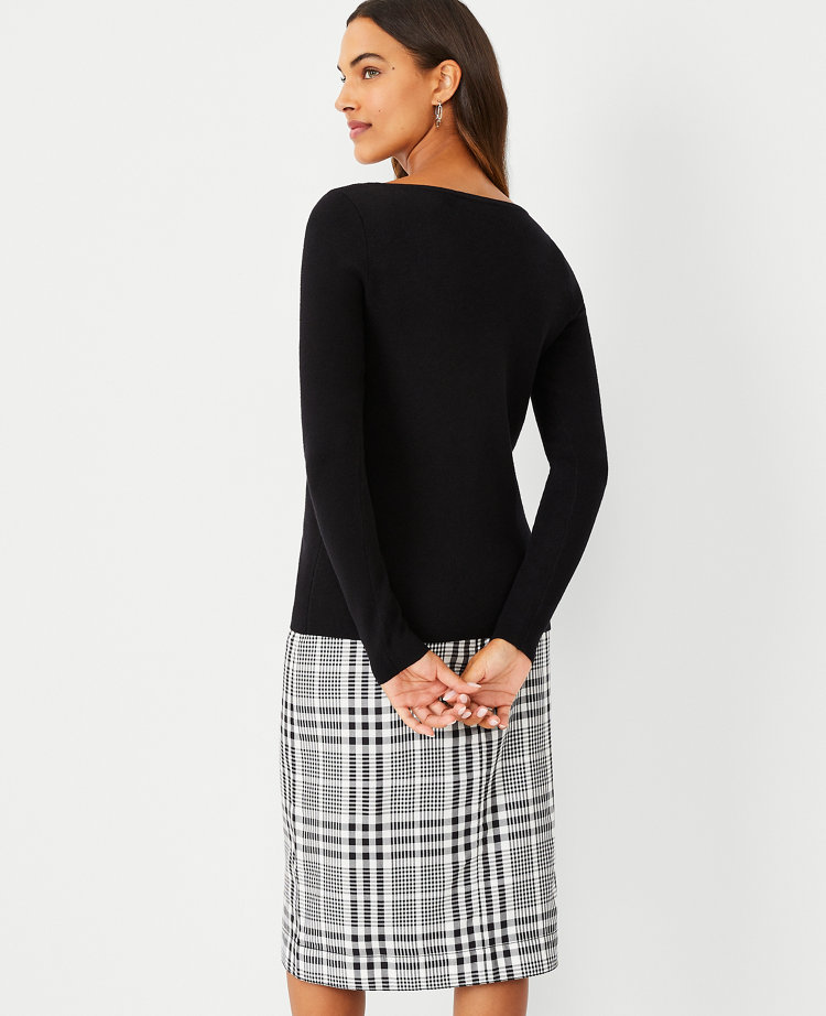 Frenchy Sweetheart Neck Ribbed Knit Sweater