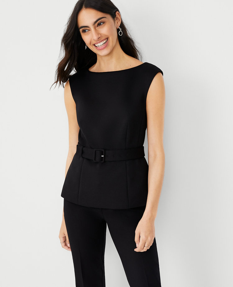 Ann Taylor The Belted Top Double Knit Women's