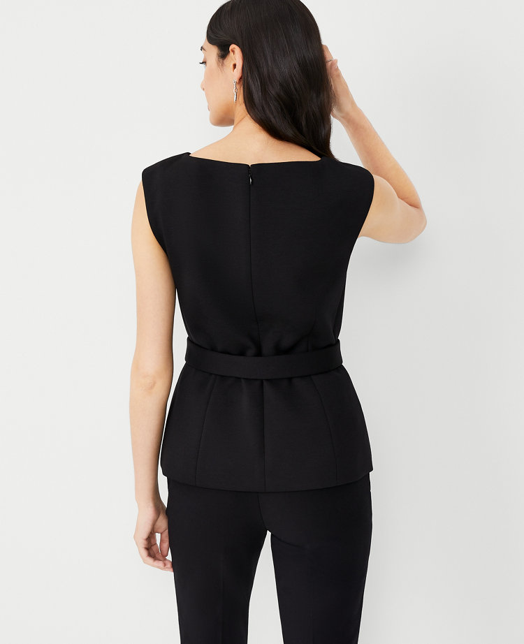 The Belted Top in Double Knit - Black