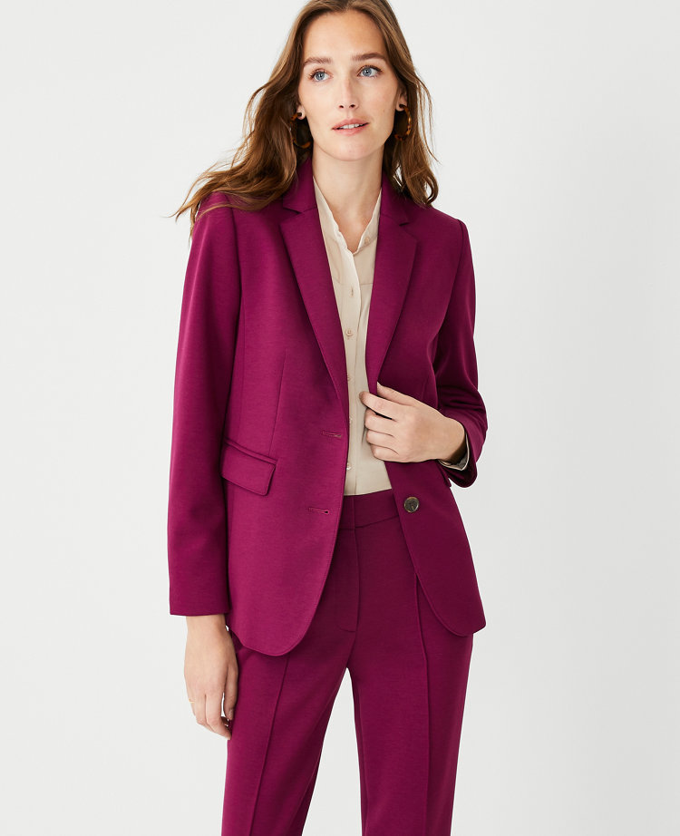 The Notched Two Button Blazer in Double Knit | Ann Taylor