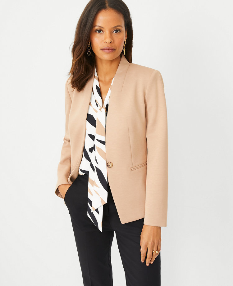 Camel knit blazer hotsell