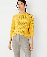Mixed Cable Shoulder Button Sweater carousel Product Image 1