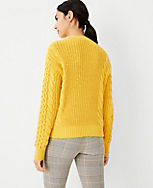 Mixed Cable Shoulder Button Sweater carousel Product Image 2