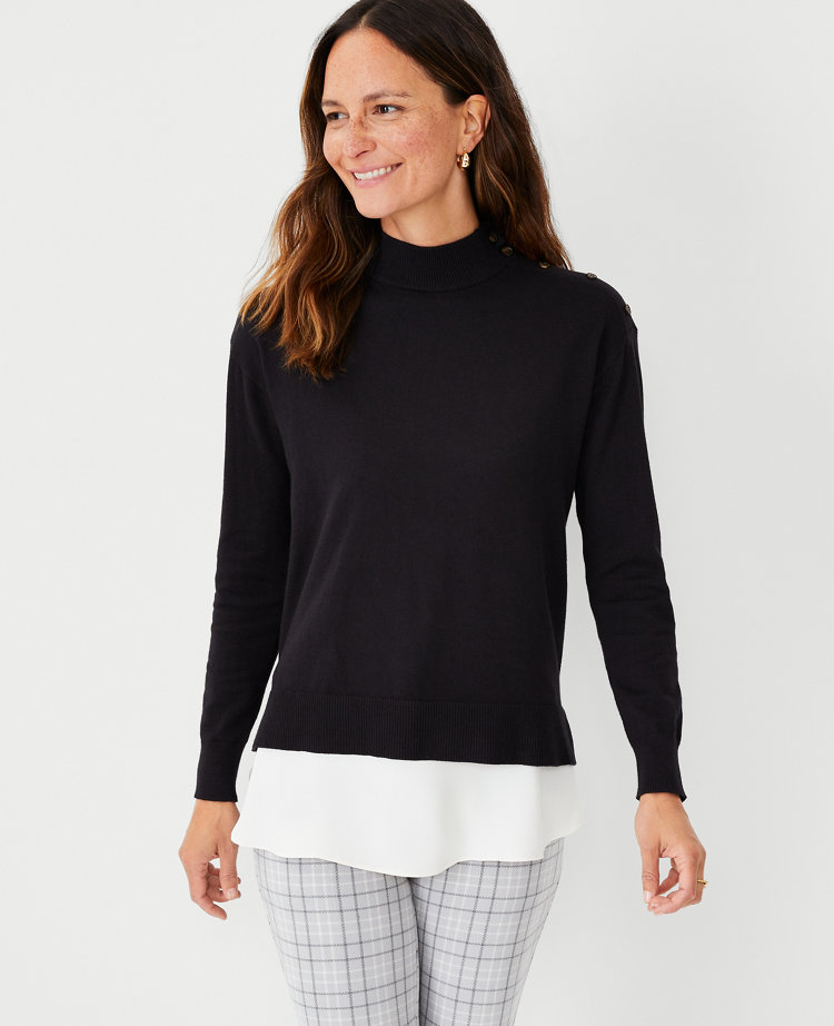 Button shoulder sweater clearance women's