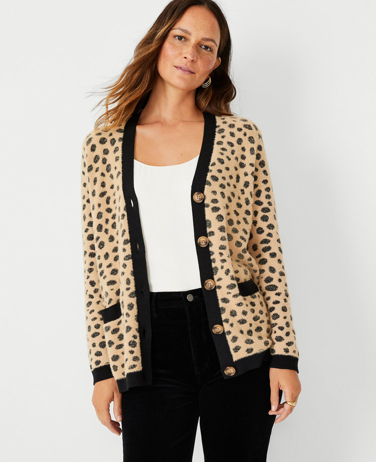 Leopard on sale boyfriend cardigan