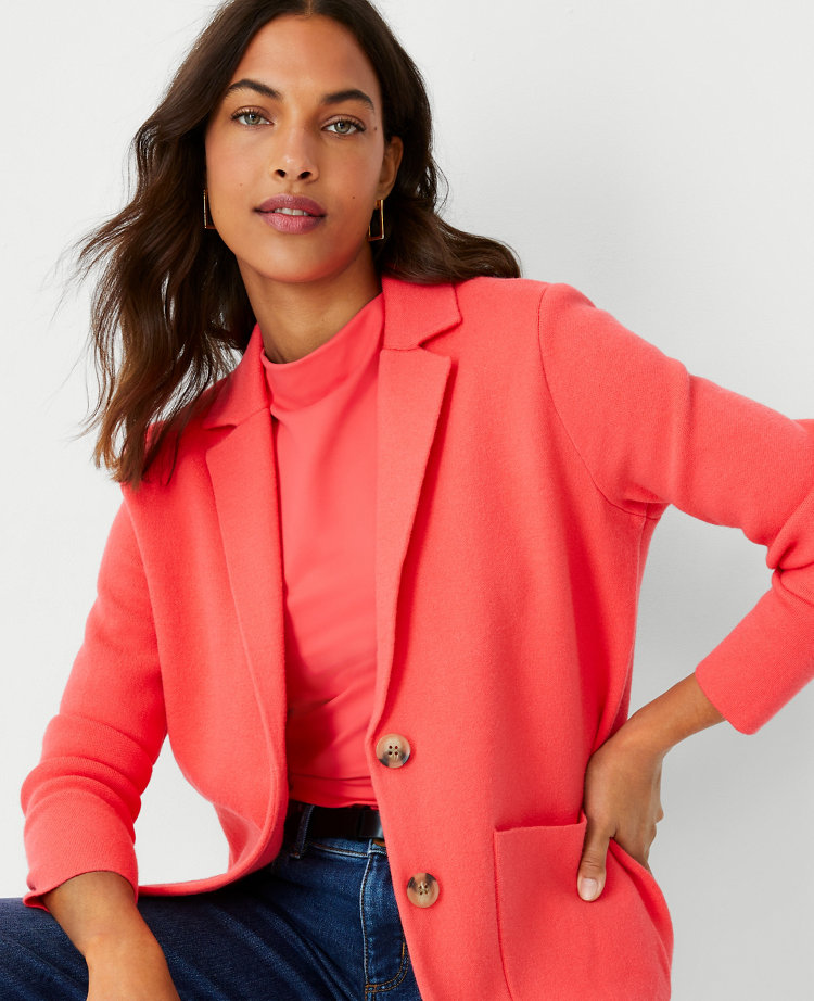 Red hot sale sweater blazer