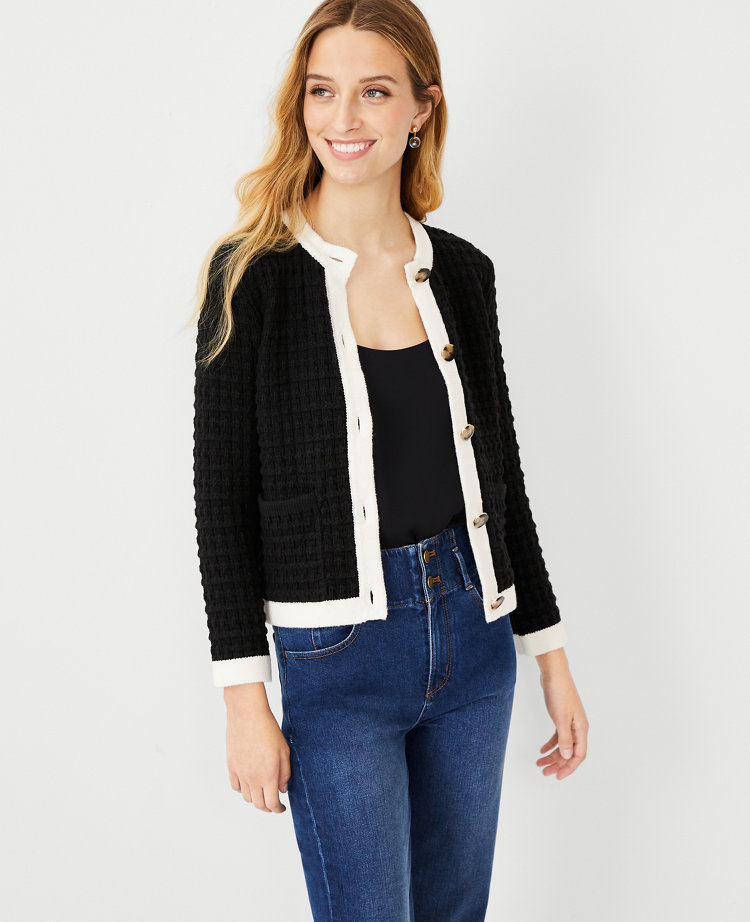 Geo Stitch Sweater Jacket