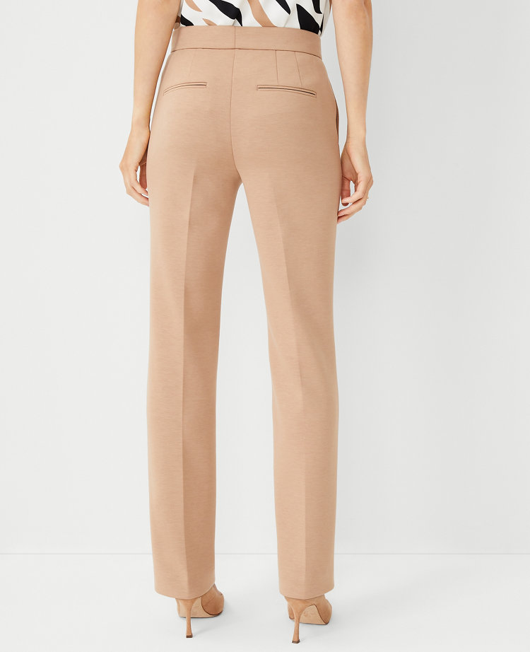 Ann Taylor The Straight Pant Double Knit Natural Camel Women's