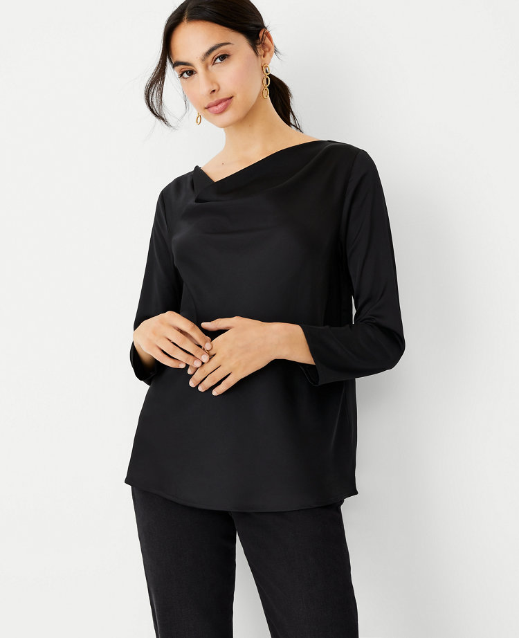 Satin Cowl Neck Tops | Ann Taylor