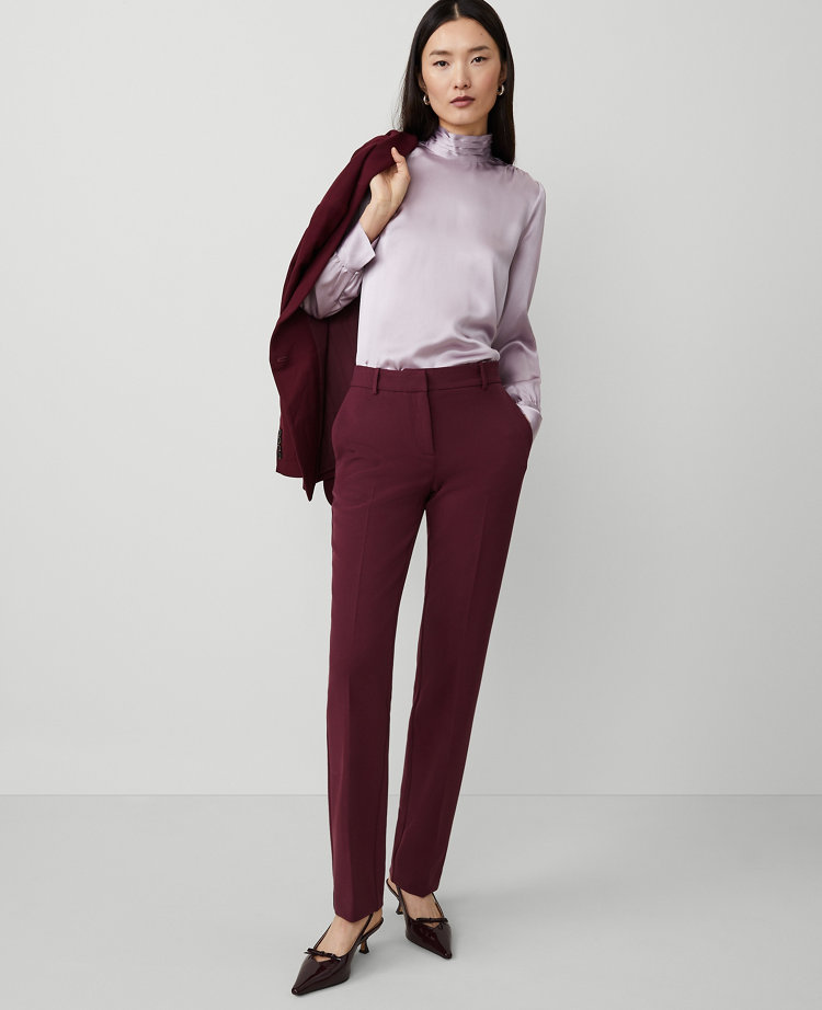 Burgundy dress pants womens hotsell