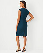 The Wrap Belted Sheath Dress in Airy Wool Blend carousel Product Image 2