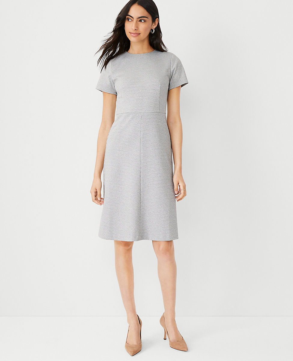 The Flare Dress in Houndstooth Knit