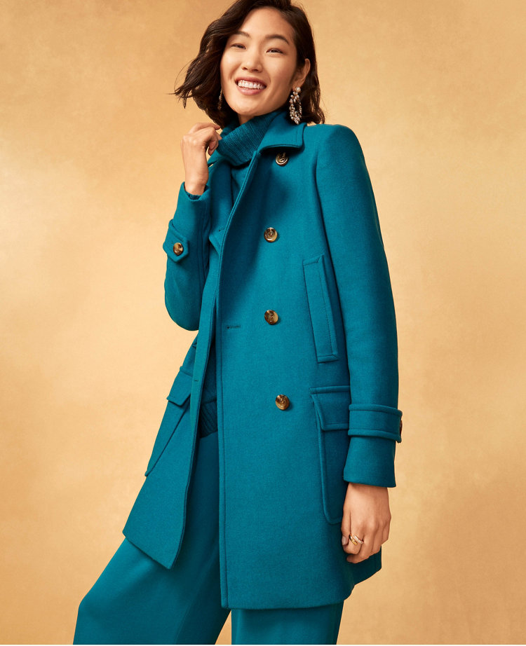 Wool Peacoat Studded Jacket | 6-8