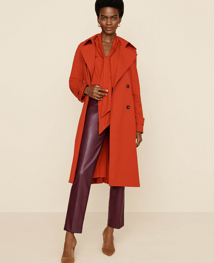 Pleat Back Trench Coat