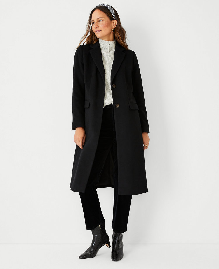Wool Blend Chesterfield Coat Ann Taylor