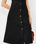 Faux Suede Button Skirt Flare Dress carousel Product Image 3