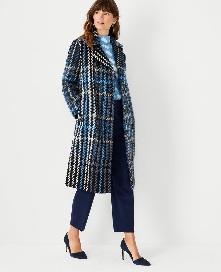 Plaid Double Breasted Coat Ann Taylor 