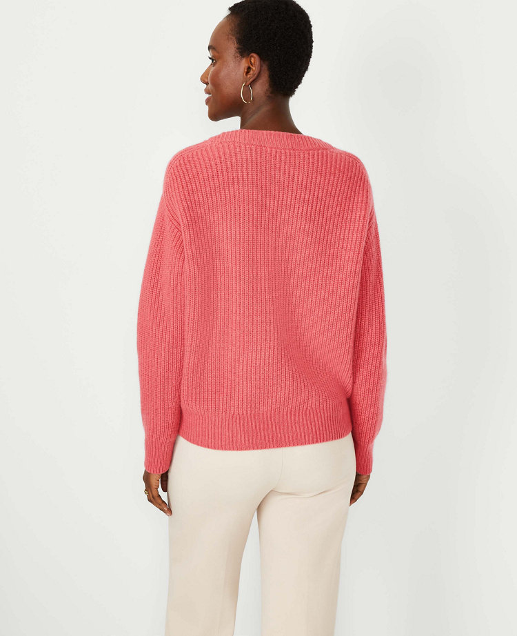 Cashmere Knitted Three-Quarter Sleeve Loose Sweater